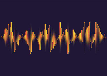 Modern music wave . Digital audio concept. Stylized wave lines elements. Jpeg colorful pulse equalizer illustrationの写真素材