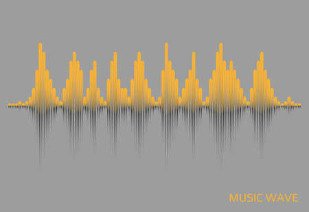 Colorful pulse music player equalizer. Vector soung wave background. Audio electronic elementのイラスト素材
