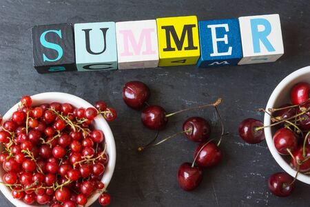 Currant and cherries and summer cubes