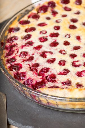 Clafoutis with cherriesの写真素材