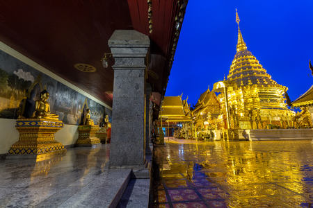 Wat Phra That Doi Suthep is tourist attraction of Chiang Mai, Thailand.の写真素材