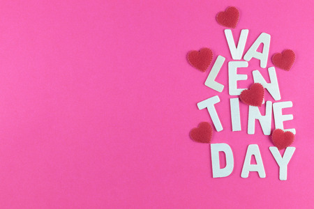 Valentine's day love Letter on pink paper background with copy space.の写真素材