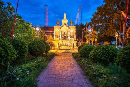 Court of Thai Princess "Suphankanlaya" statue monument at Temple (Thai language:Wat Chan Ta Wan Ork) or Wat Chanang East is a Buddhist temple It is a major tourist attraction in Phitsanulok, Thailand.の写真素材