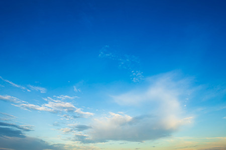 blue sky background texture with white clouds sunsetの写真素材