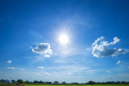 blue sky background texture with white clouds.の写真素材