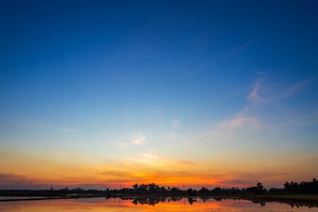 blue dramatic sunset sky texture background.の写真素材