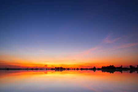blue dramatic sunset sky texture background.の写真素材
