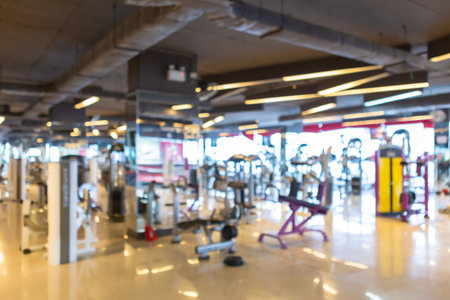 modern gym interior and fitness health club with sports exercise equipment,fitness center interior.の写真素材