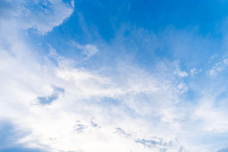beautiful airatmosphere bright blue sky background abstract clear texture with white clouds.の写真素材