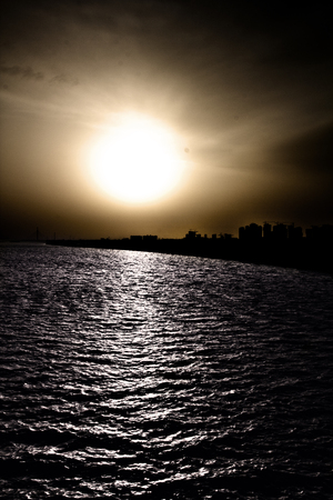 sunset over the seaの写真素材