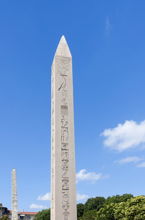 Obelisk of Theodosius - originally built at the Temple of Karnak, the Obelisk of Theodosius traveled all over the ancient world before ending up in Istanbul, Turkey.の写真素材