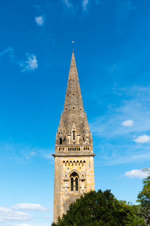Closeup of the Spire of Llandaff Cathedral in Cardiff, Wales.の写真素材