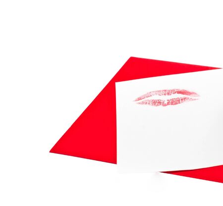 Valentine s card with a kissの写真素材