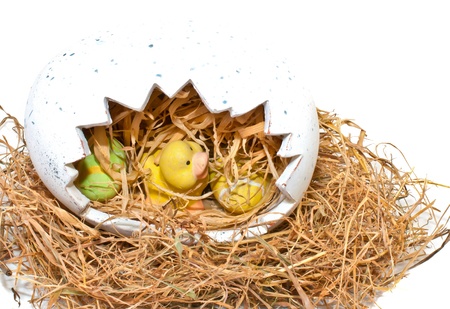 decorated easter egg isolated on white 