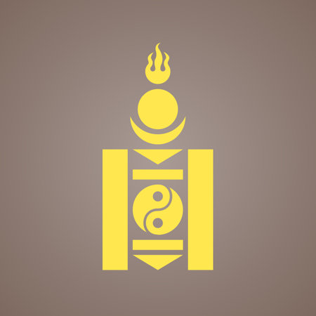 Soyombo symbol - emblem from the flag of Mongolia.のイラスト素材