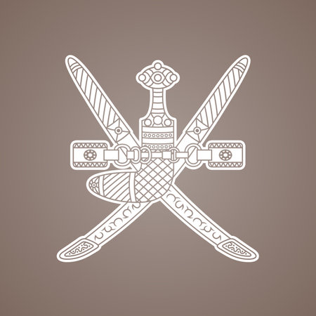National emblem of Oman - symbol from the flag of Oman.のイラスト素材