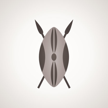 Maasai shield - symbol from the flag of Kenya.のイラスト素材