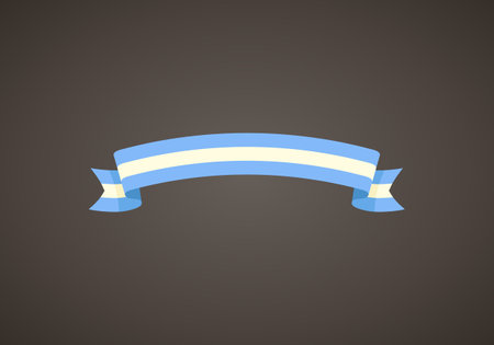 Ribbon with flag of Argentina in flat design style.のイラスト素材