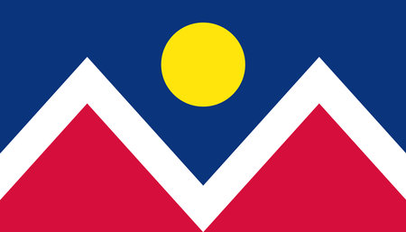 Flag of american city of Denver.のイラスト素材