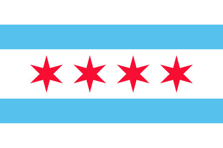 Flag of american city of Chicago.のイラスト素材