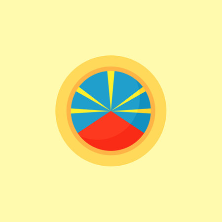 Flag of Reunion with round frame. Flat design style.のイラスト素材