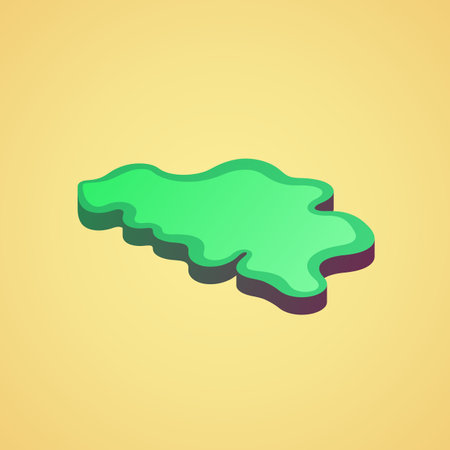 Isometric stylized simplified 3D map of Belgiumのイラスト素材