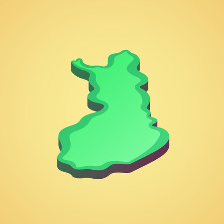 Isometric stylized simplified 3D map of Finlandのイラスト素材