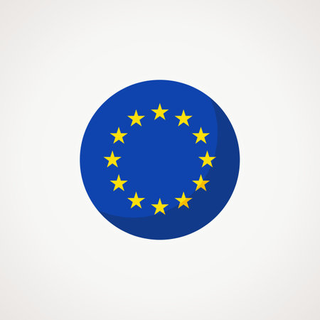 Circular flag of European Union. Flat design style.のイラスト素材