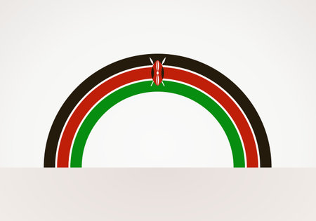 Semicircular flag of Kenya. Arc shape like a rainbow.のイラスト素材