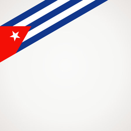 Corner ribbon flag of Cuba for a top left area of a page.のイラスト素材