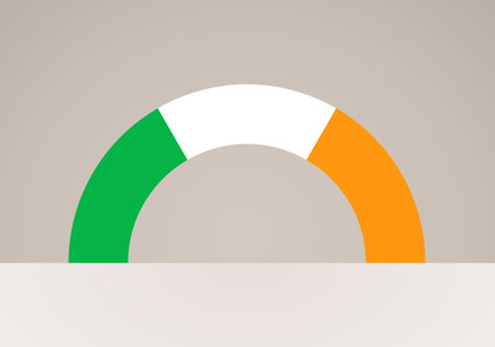 Semicircular flag of Ireland. Arc shape like a rainbow.のイラスト素材