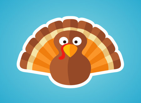 Turkey label in flat design styleのイラスト素材