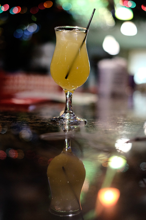 single mixed drink on tableの写真素材