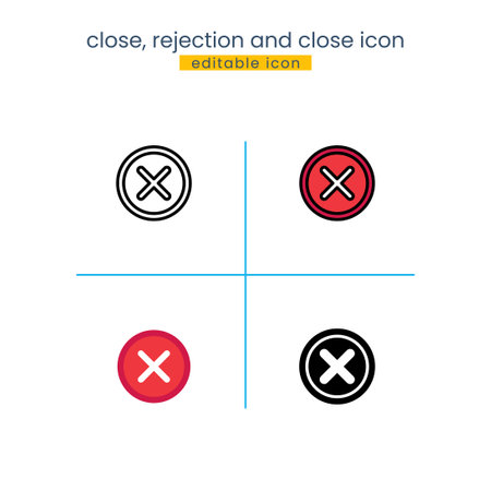 close, rejection and close iconのイラスト素材