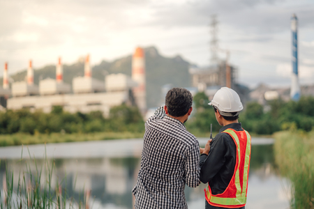 Asian male power plant engineer is workingの写真素材