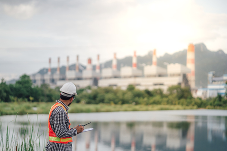 Asian male power plant engineer is workingの写真素材