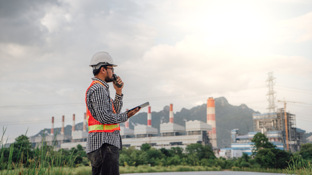 Asian male power plant engineer is workingの写真素材