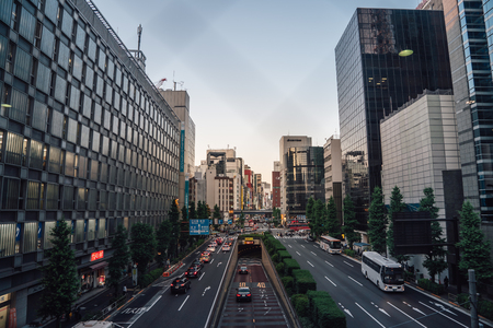 Evening traffic in Tokyoのeditorial素材