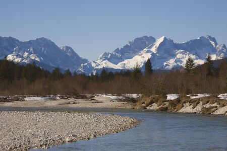 river Isar and Zugspitze