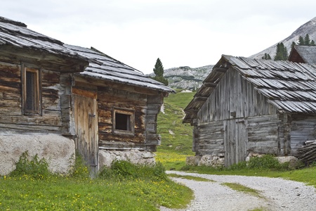 Pasture village Fodara Vedla in Dolomitesの写真素材