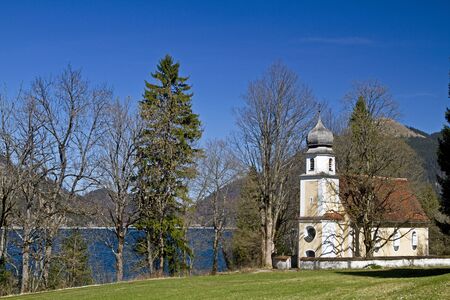 Small chapel near lake Walchenの写真素材