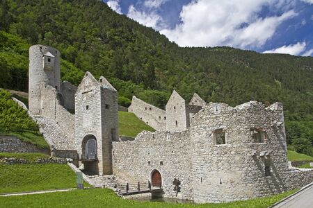 medieval border fortress in South Tyrolの写真素材