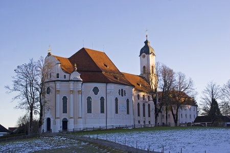 church Wies - in the early morning  in the first sunlightの写真素材