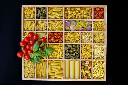 Pasta selections - Still life with many different types of pasta
