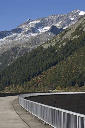 Dam of the Schlegeis reservoir in the Zillertal Alpsの写真素材