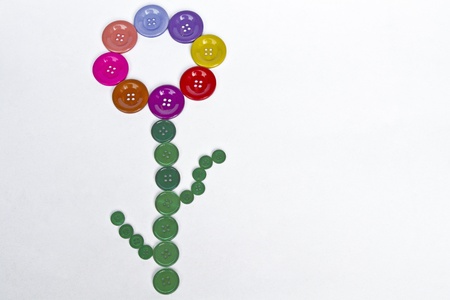 Colorful flower from buttons の写真素材