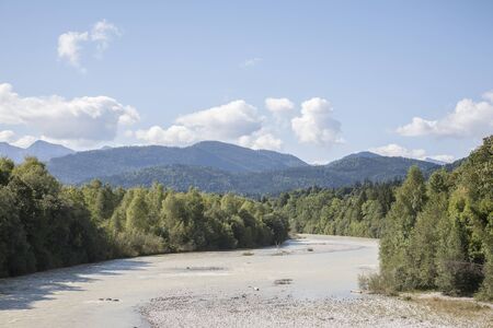 river Isar near Lenggriesの写真素材