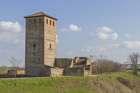 Small fort near the town  Este in Venetoのeditorial素材