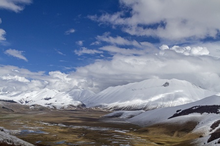 Mountains Sibillini in springの写真素材