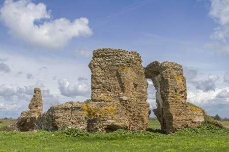 Old church ruin in Lazioの写真素材